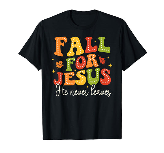 Groovy Christian Sayings Halloween Fall For Jesus Religious T-Shirt