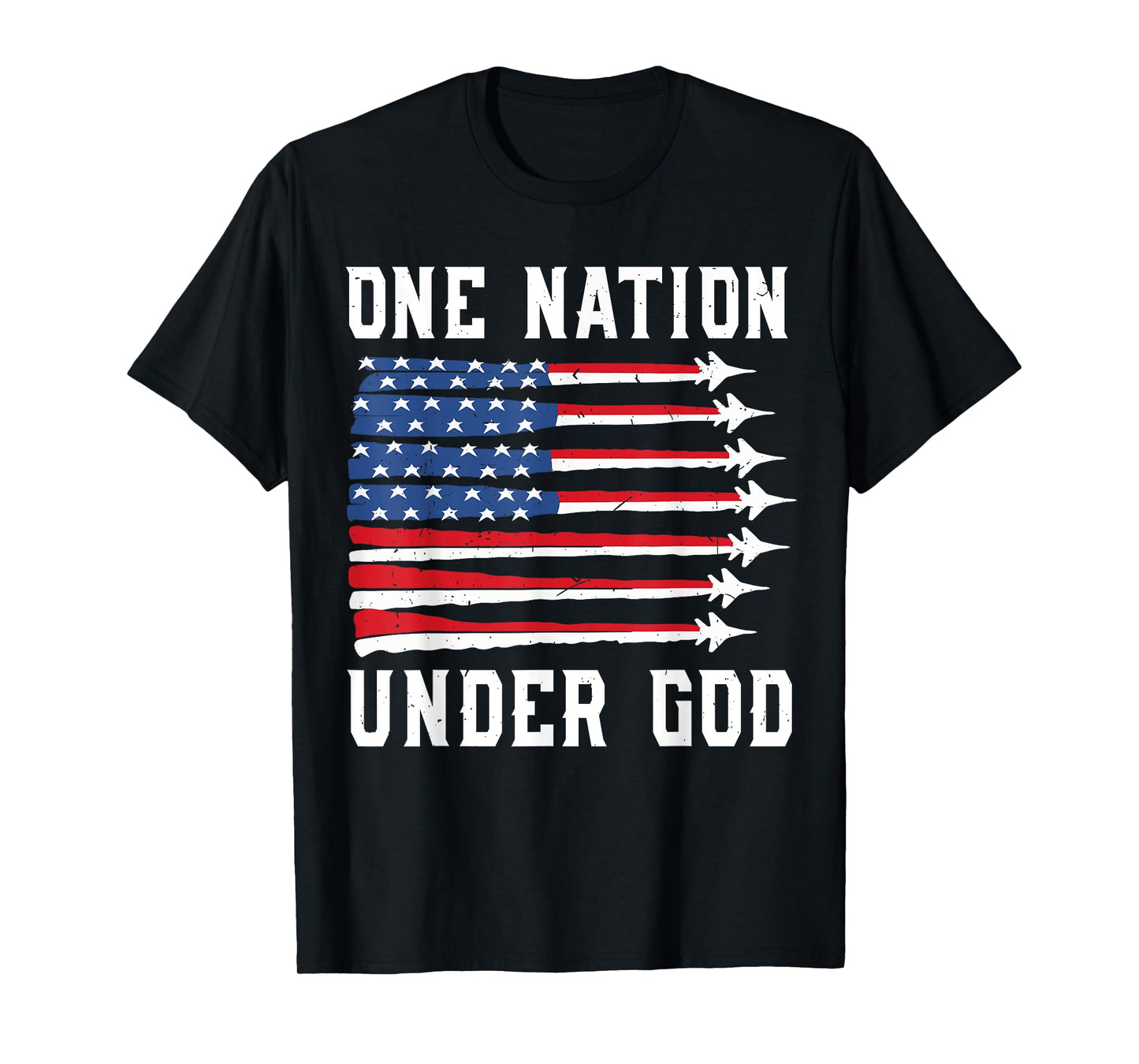 One Nation Under God 4th july Toddler Boy Kids Jet Fighter T-Shirt