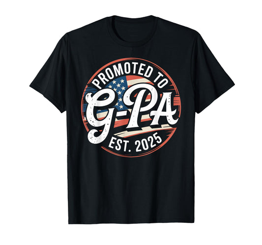 Promoted To G-Pa EST. 2025 USA Flag Funny Soon To Be G-Pa T-Shirt