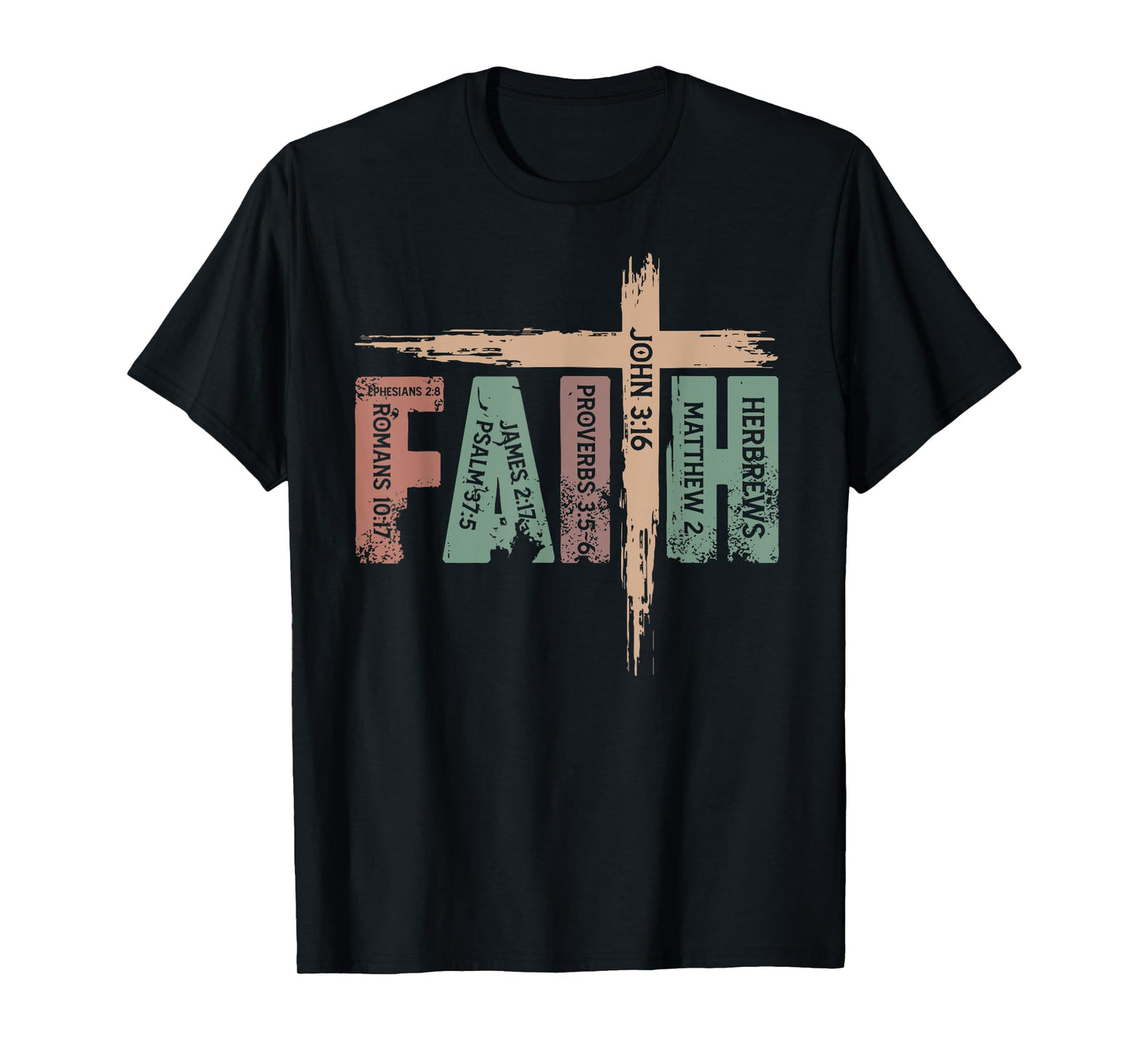 Retro Christian Faith Bible Verse Religious Christian Cross T-Shirt