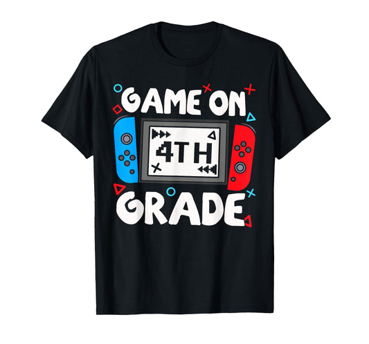 Funny Gamer Game On 4th Grade Back To School Kids Boys T-Shirt