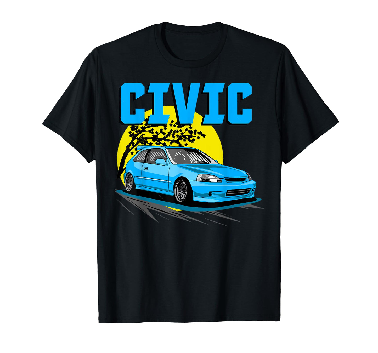 1997 CIVIC eg ek type r Hatchback car T-Shirt, Small, Black