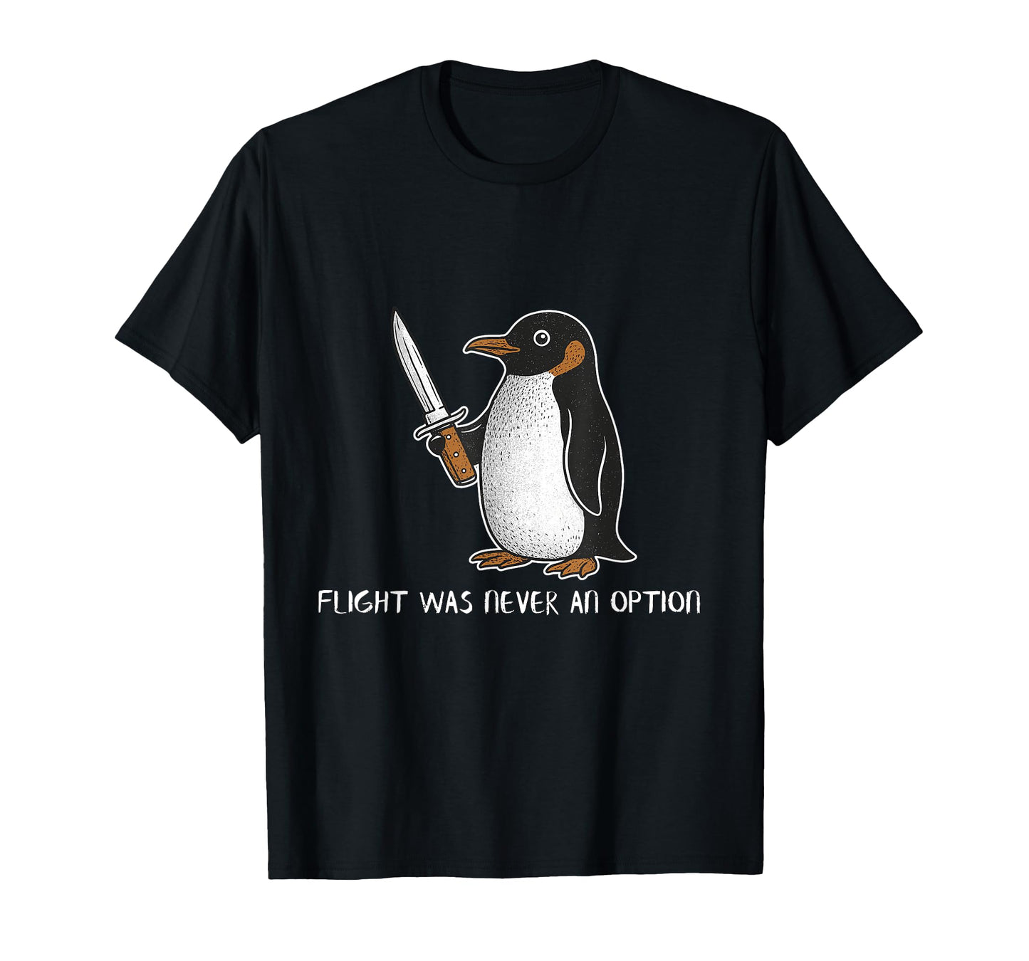 Funny Penguin Meme Dad Joke Sarcastic Flight Fight Cute Bird T-Shirt