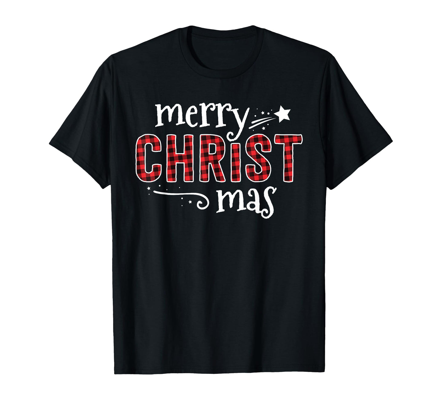 Buffalo Plaid Merry Christ Mas Shirt Christmas Christian T-Shirt