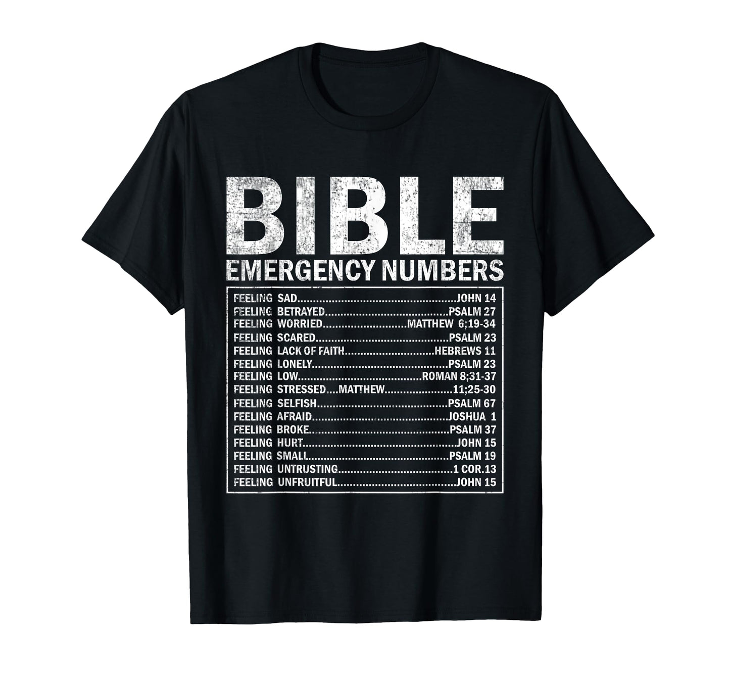 Christian Bible Emergency Numbers Cute Christian T-Shirt