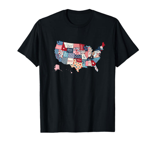 Christian USA Map Bible Verses Patriotic Faith States T-Shirt