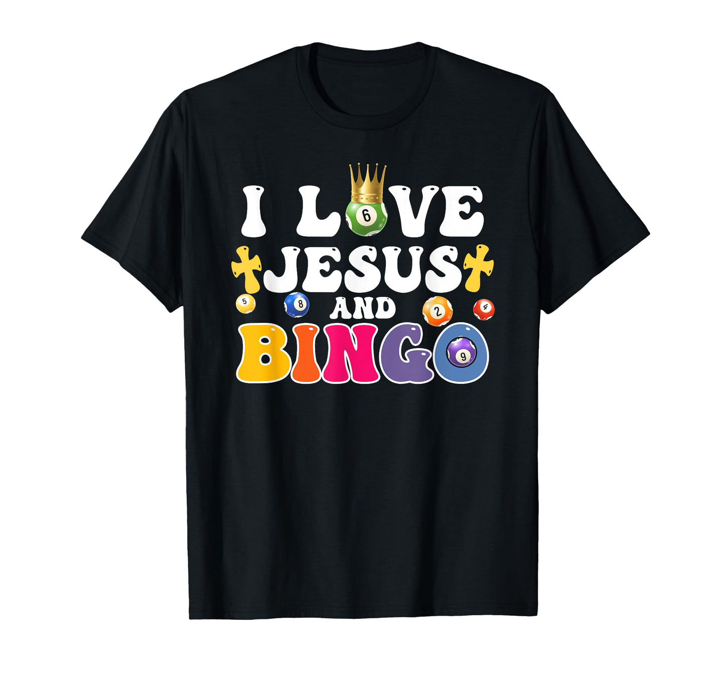 I Love Jesus And Bingo Christian Cross Board Games T-Shirt