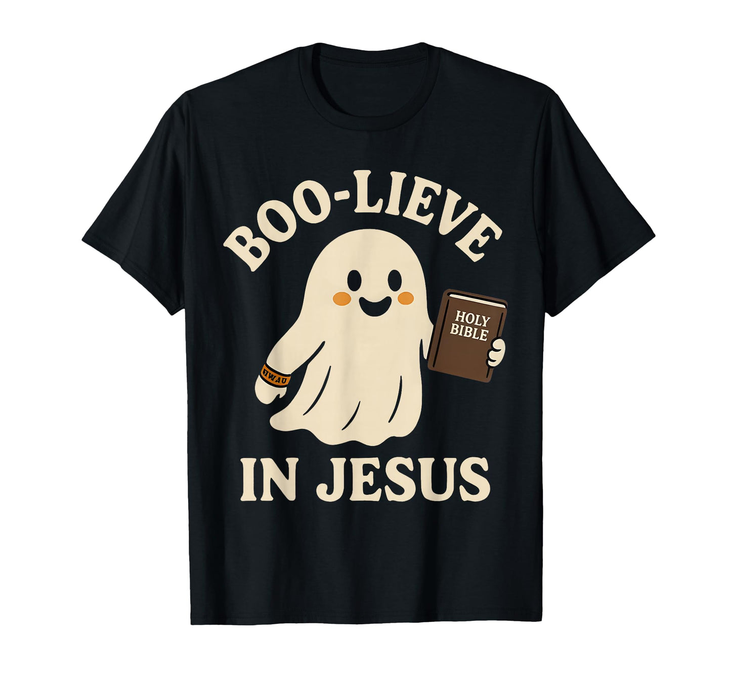 Boo-Lieve in Jesus Funny Cute Christian Halloween Ghost Kids T-Shirt