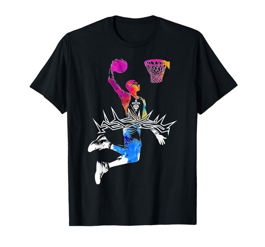 Religious Jesus Basketball Christian GOD Basketball T-Shirt
