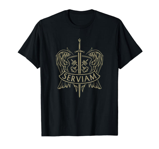 Serviam St Michael Latin Christian Catholic Graphic T-Shirt