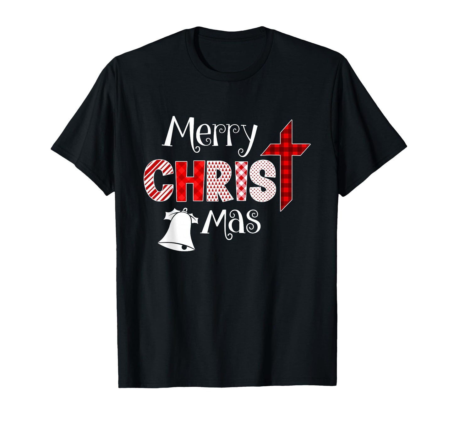 Merry Christmas Christian Cross Buffalo Plaid Xmas Pajamas T-Shirt