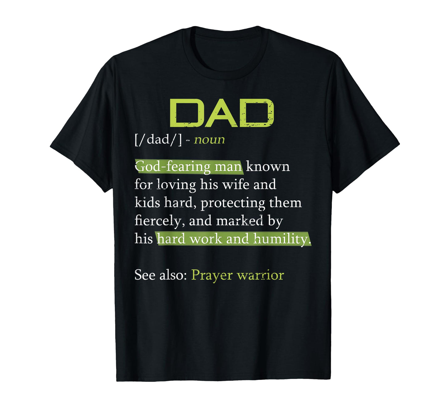 Papa Husband Spiritual Pastor Worship Leader Jesus Mens Christian Dad Definition God Religious Roman Catholic Father T-Shirt Black