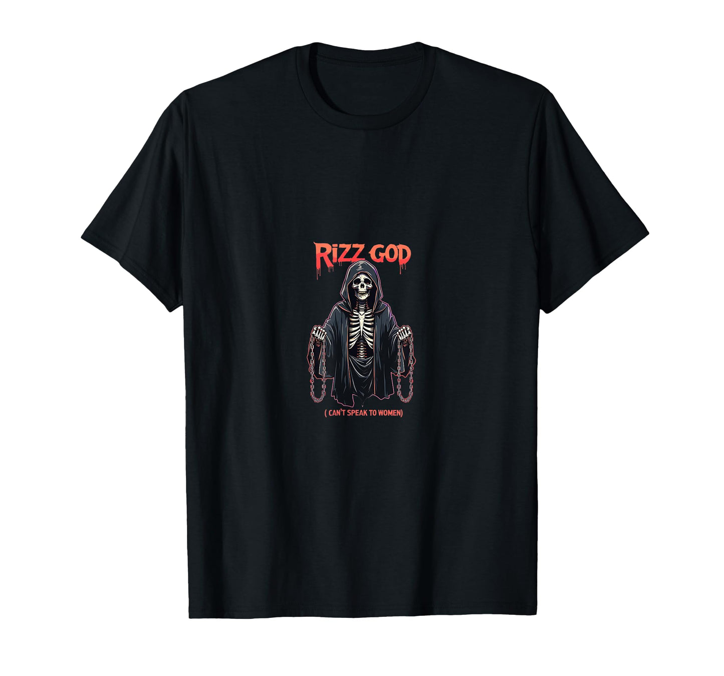 Rizz God Grim Reaper Funny Skeleton T-Shirt
