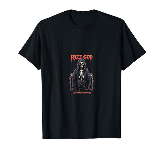 Rizz God Grim Reaper Funny Skeleton T-Shirt