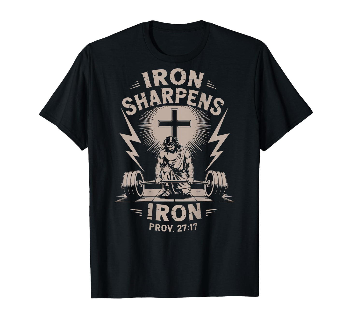 Iron Sharpens Iron Youth Christian Workout Gym Weightlifting T-Shirt