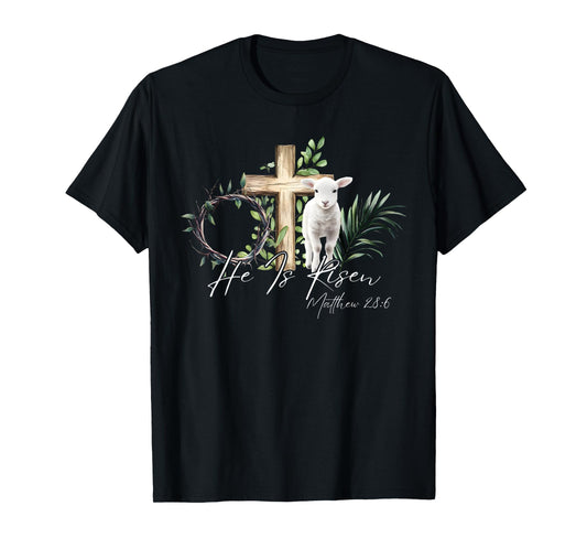 He Is Risen Jesus Christian Funny Easter Day Womens Kids T-Shirt
