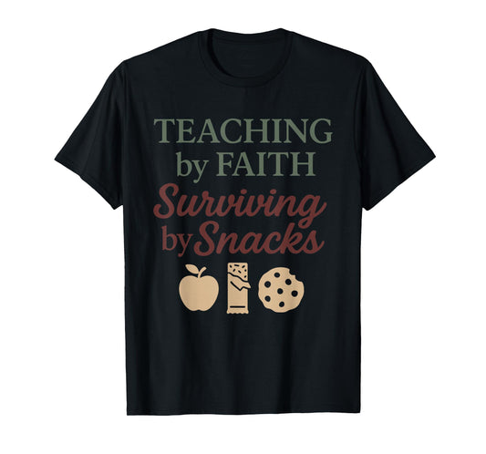 Christian Homeschool Mom Exhausted Chaos Faith Humor T-Shirt