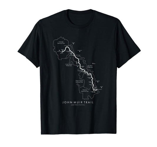 John Muir Trail Map T-Shirt