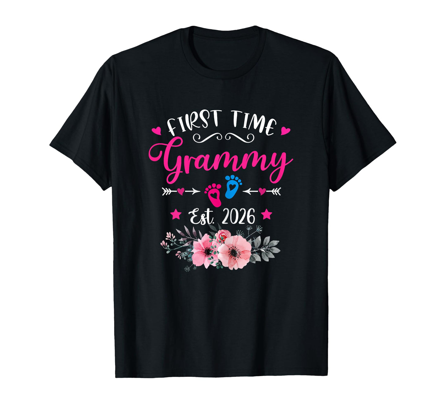 First Time Grammy Est 2026 Soon to Be Mother's Day Floral T-Shirt