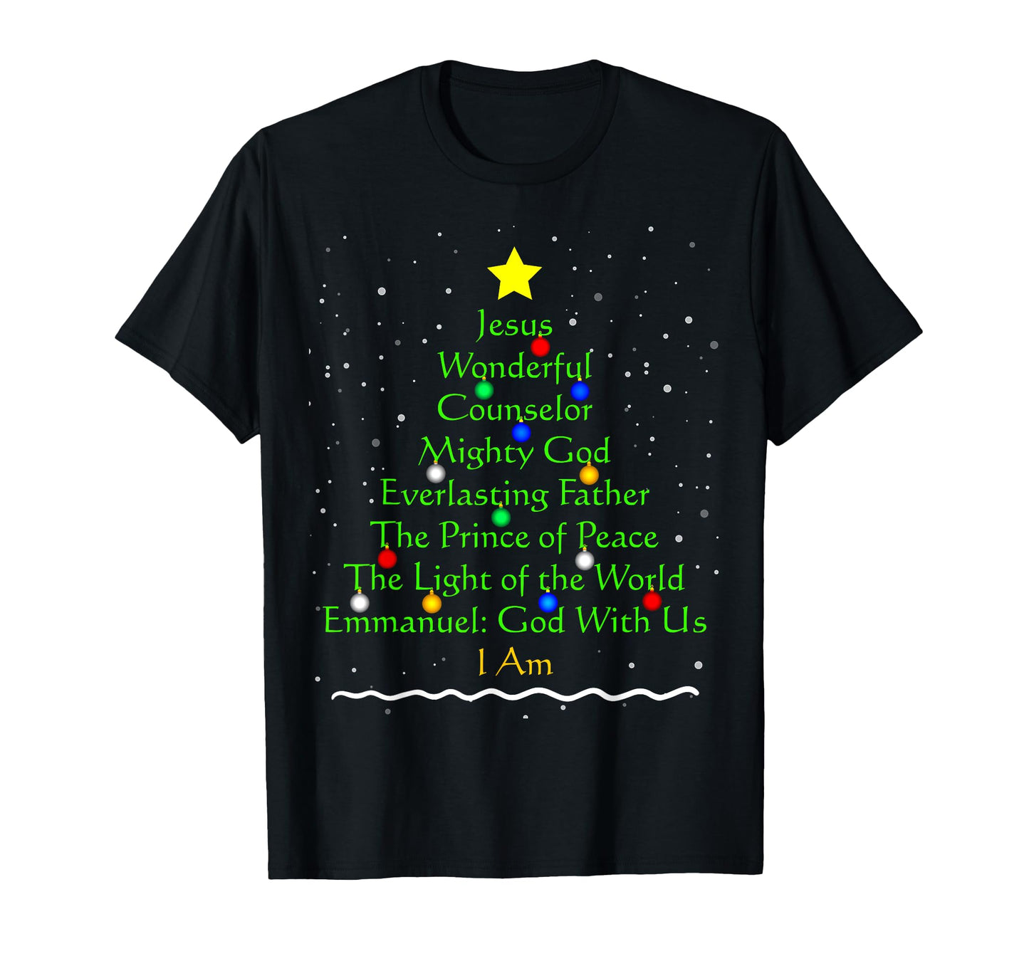 Christian Christmas Shirts Bible Names of Jesus Gift Tree T-Shirt