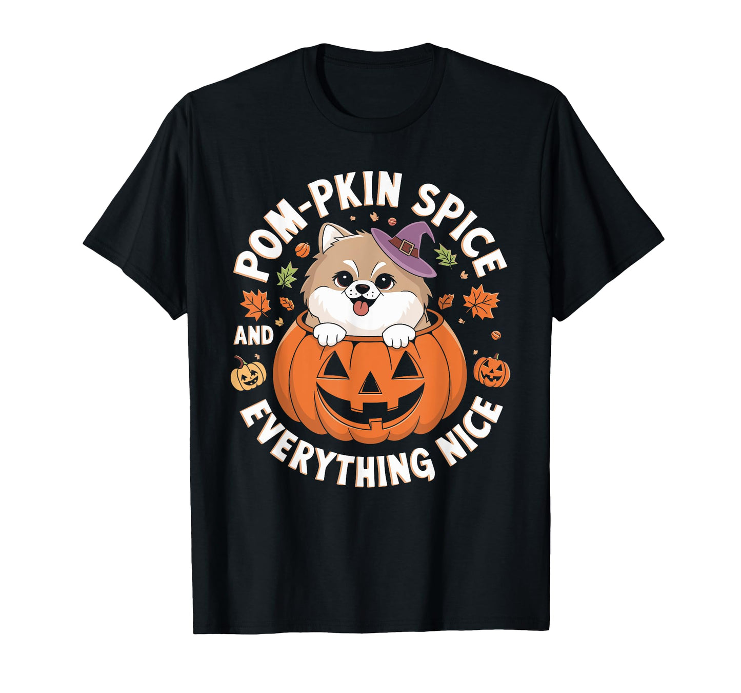 Pom pkin Spice and Everything Nice Pomeranian Halloween T-Shirt