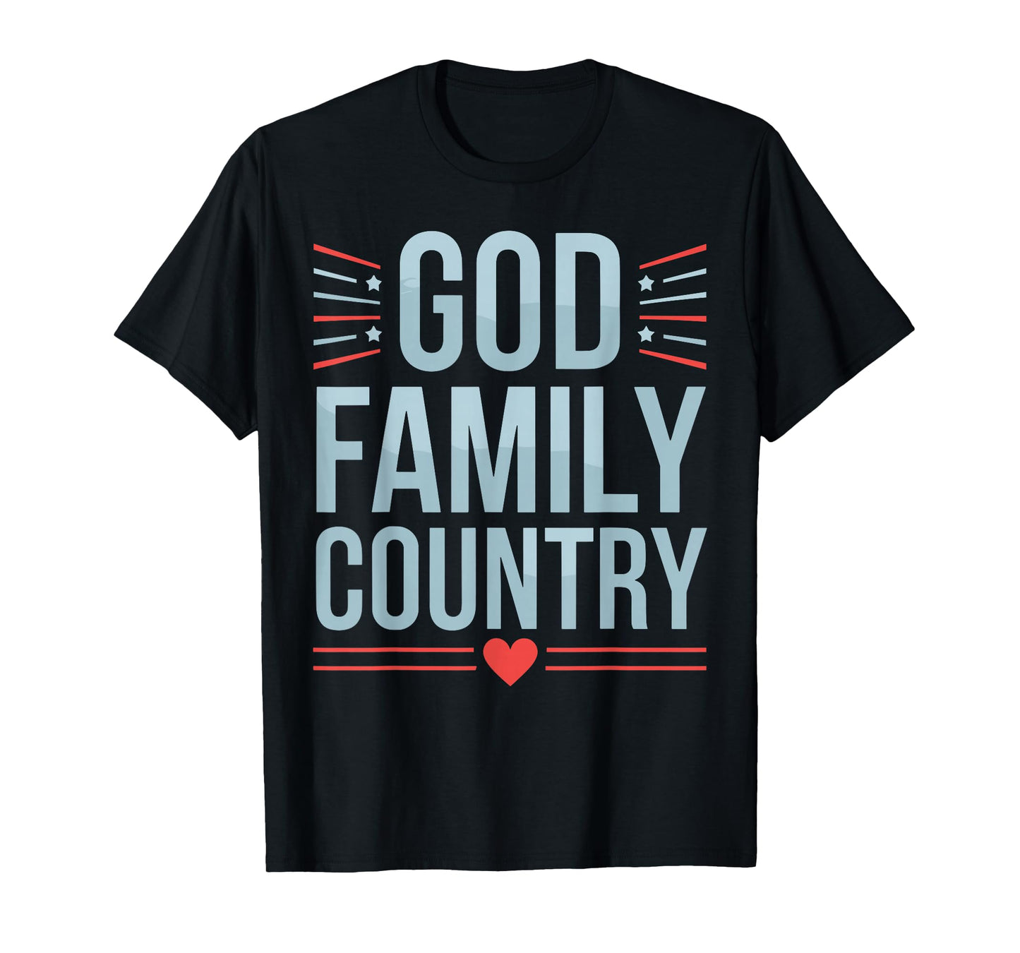 God Family Country - Patriotic Christian US Flag T-Shirt