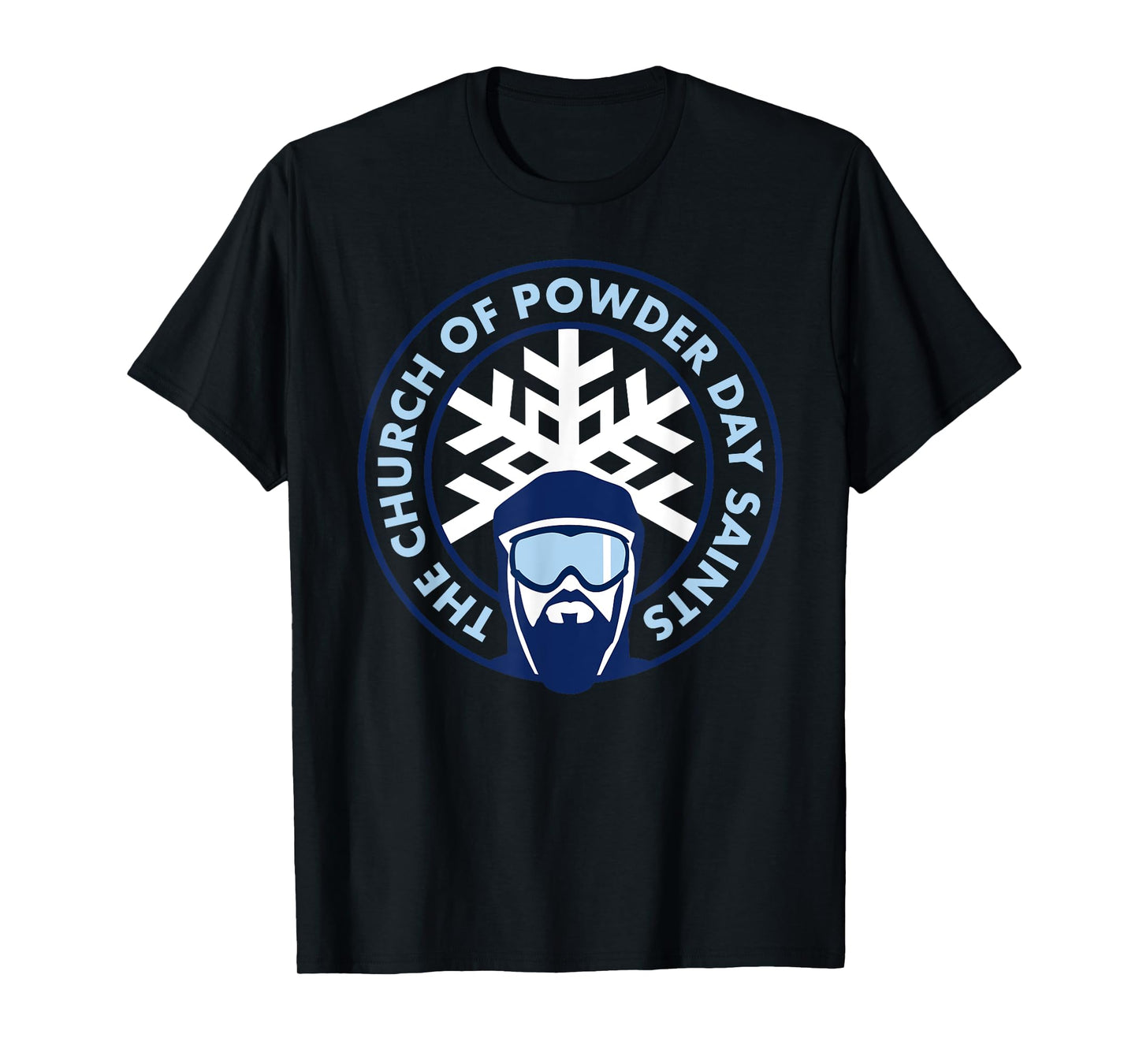 Church of Powder Day Saints Royal Emblem Skiing Shirt T-Shirt