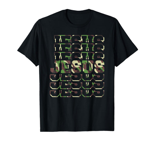 Jesus Camo Design, Camo Scripture Jesus Faith T-Shirt