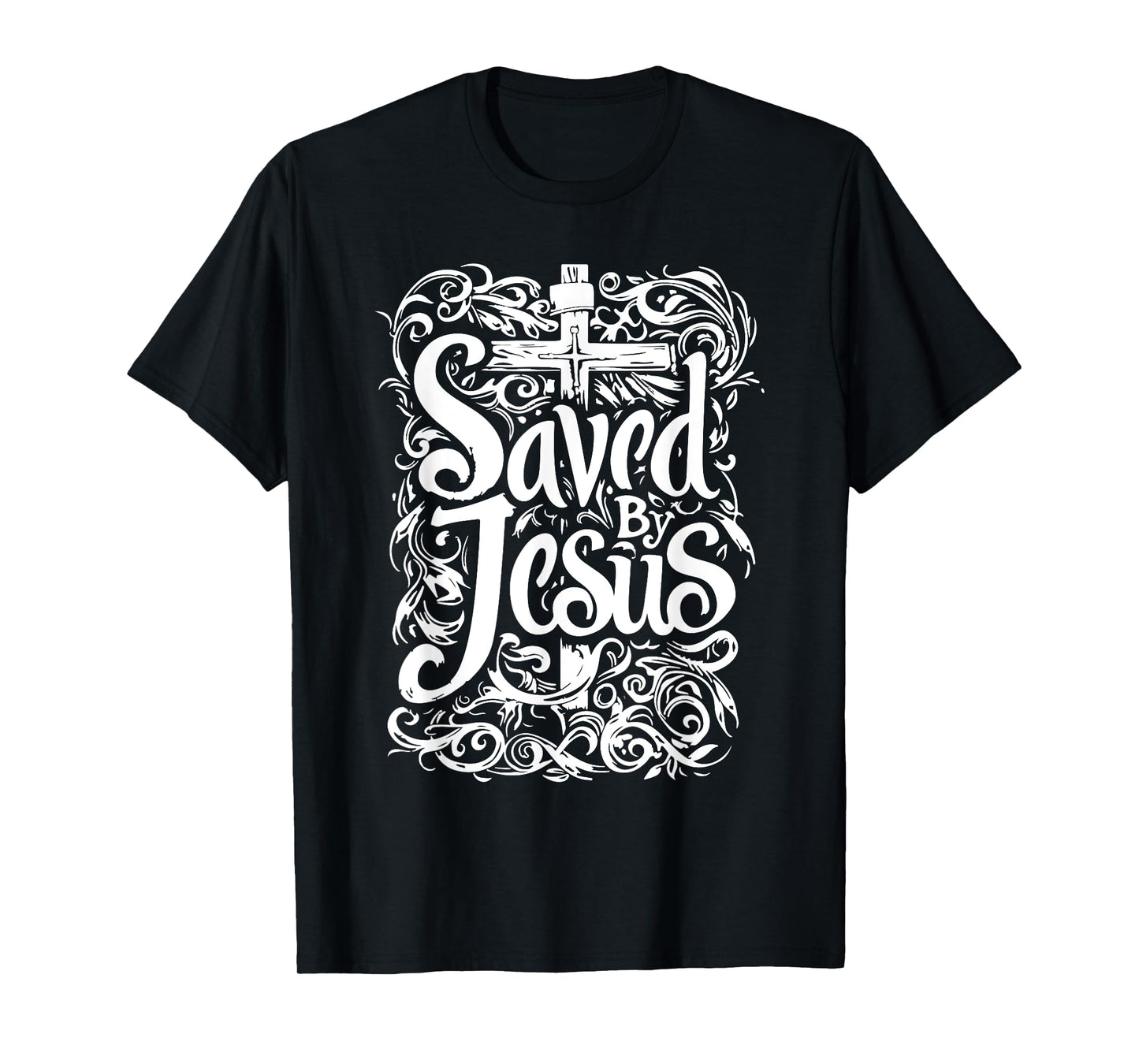 Bible Verse | Saved By Jesus Christ | Tattoo Style T-Shirt