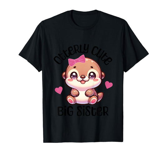 Big Sister Announcement Girl Otter T-Shirt