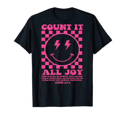 Count It All Joy Bible Verse Jesus Christian Women (On Back) T-Shirt