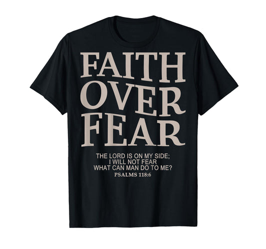 Girl Teen Faith Over Fear Christian Bible Verse Cute Jesus T-Shirt