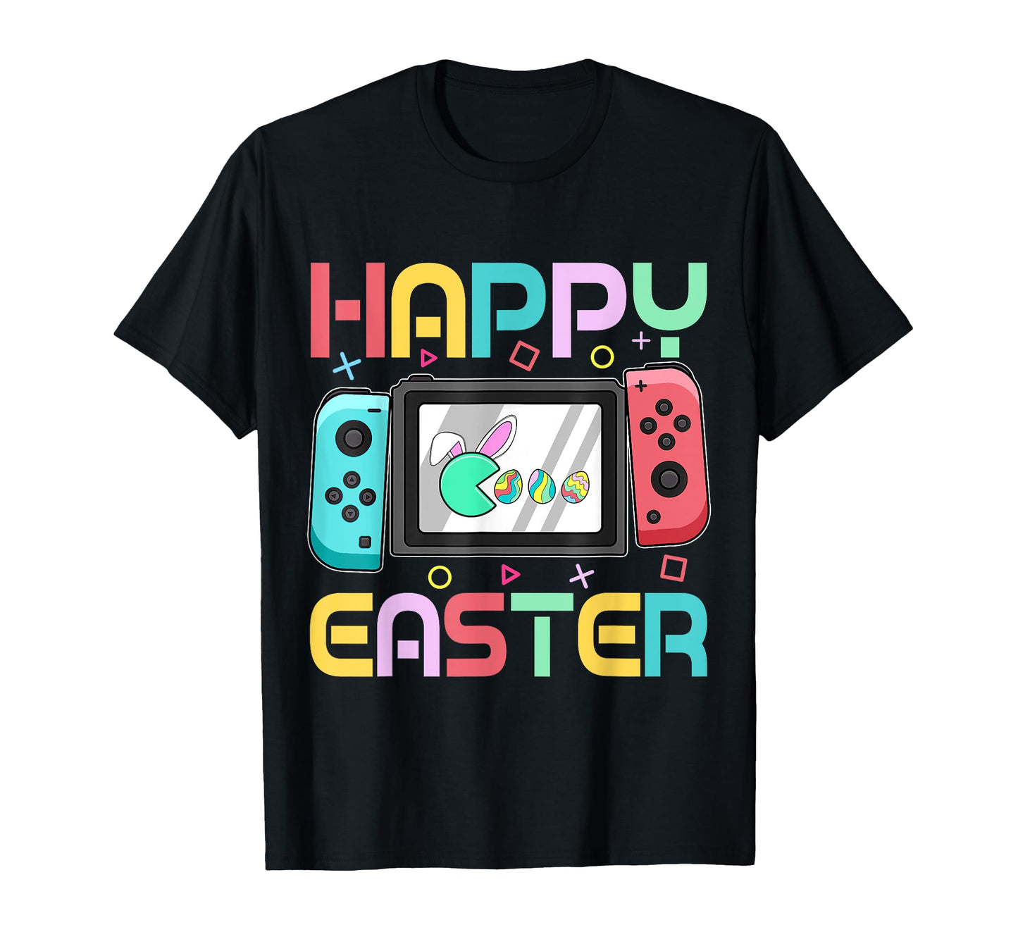 Boys Video Game Eating Happy Easter Day Eggs Gamer Men Kids T-Shirt