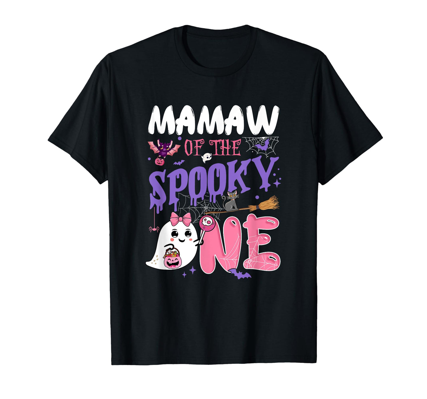 Mamaw Of The Spooky One 1St Birthday Girl Halloween Ghost T-Shirt