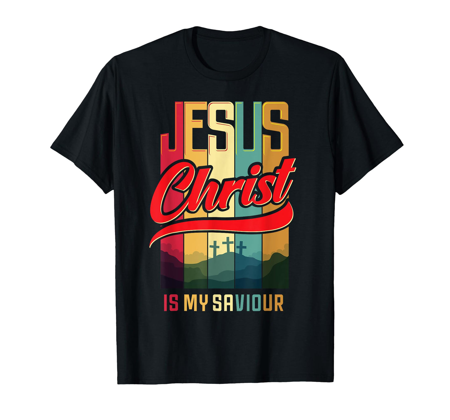 WORTHY WEAR Christian Design Jesus Christ Is My Saviour and King T-Shirt - Black - Small - Unisex-Adults - Short Sleeve - Classic Fit - Cotton, Polyester