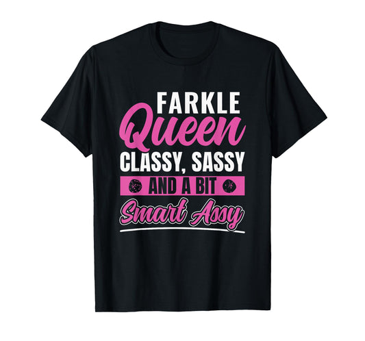 Farkle Game Funny Farkle Player Designs Women's Black Farkle Queen Farkle Dice Game T-Shirt