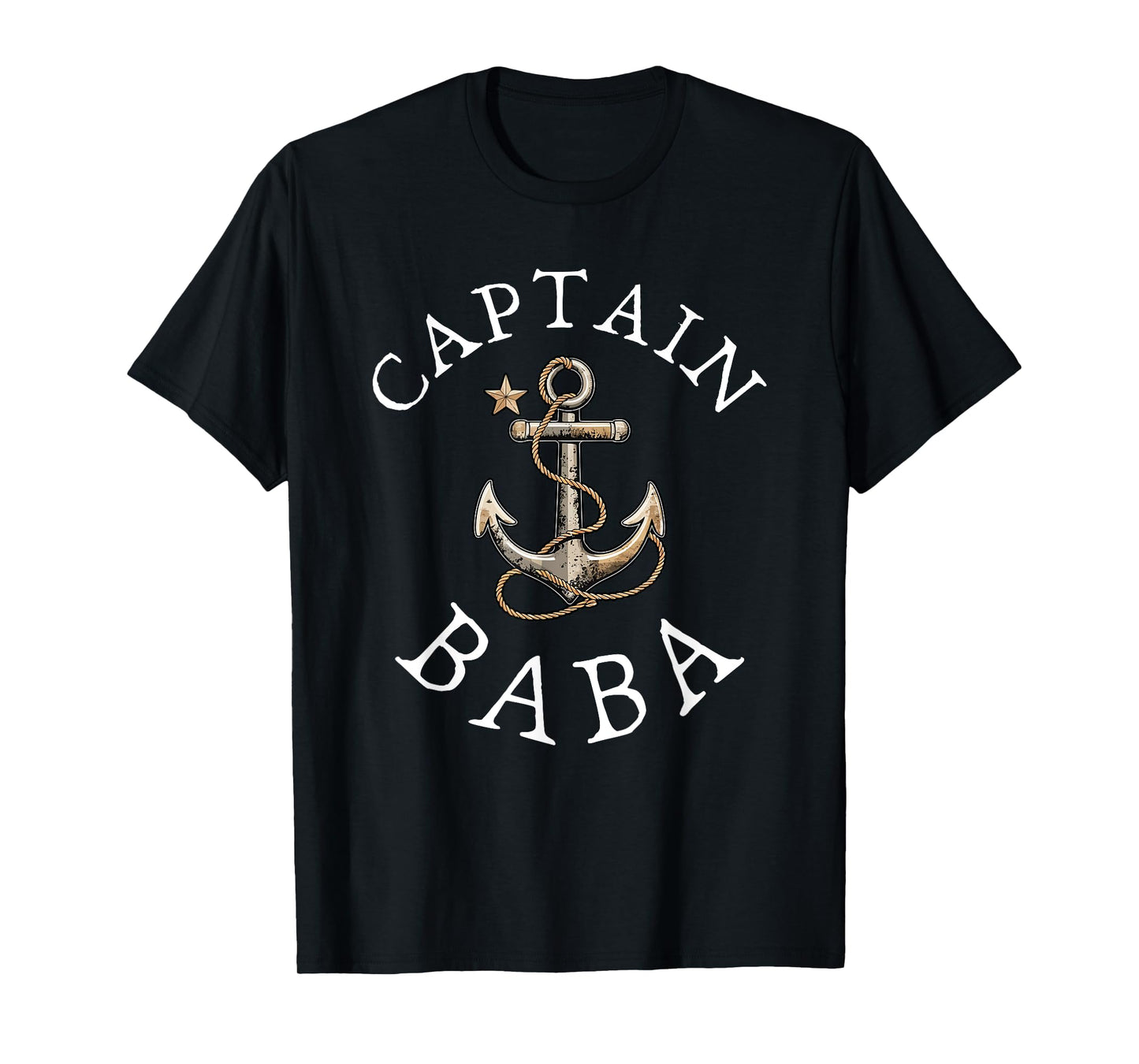 Captain Baba Boat Sailing Boating Vintage Anchor Funny T-Shirt