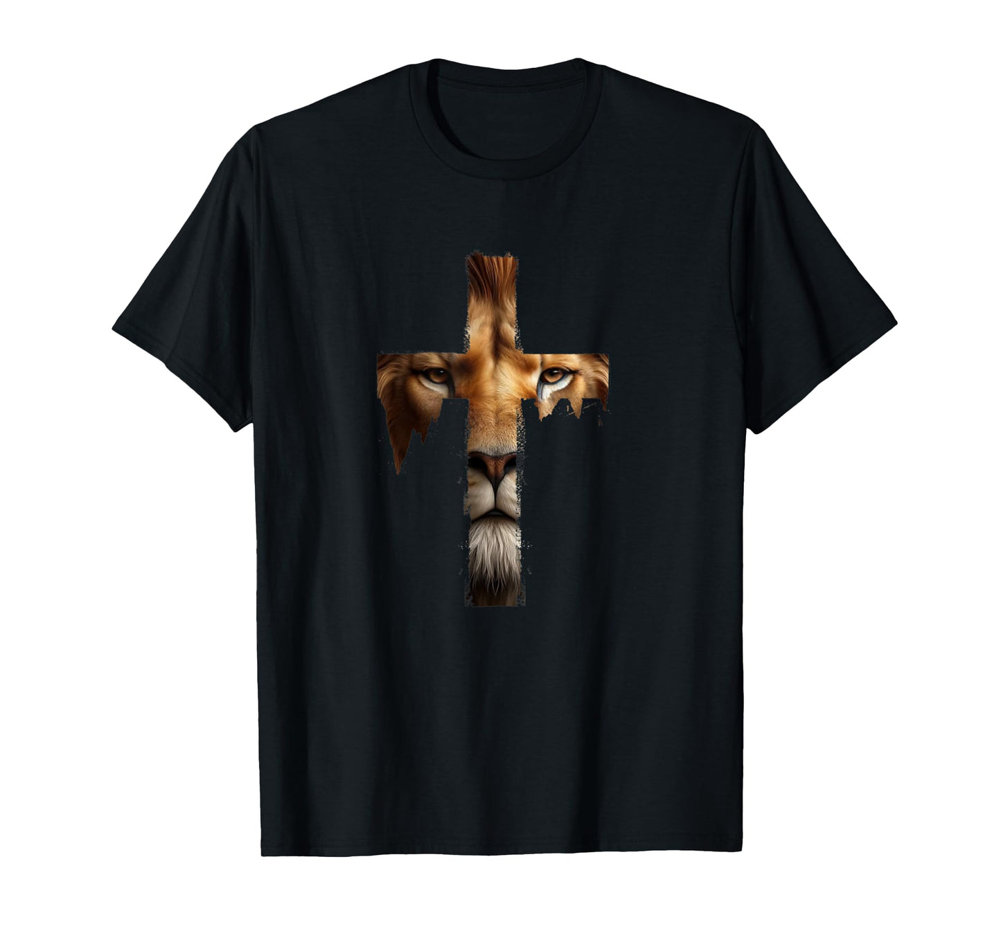 Vintage Jesus God Lion Cross Christian Faith Religion T-Shirt