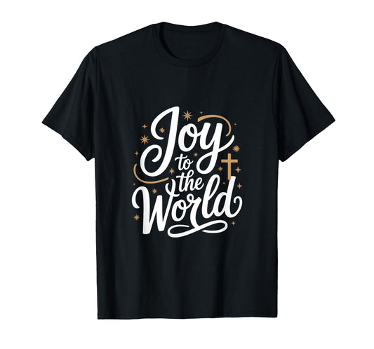 Joy to The World Christian Christmas Faith Cross T-Shirt