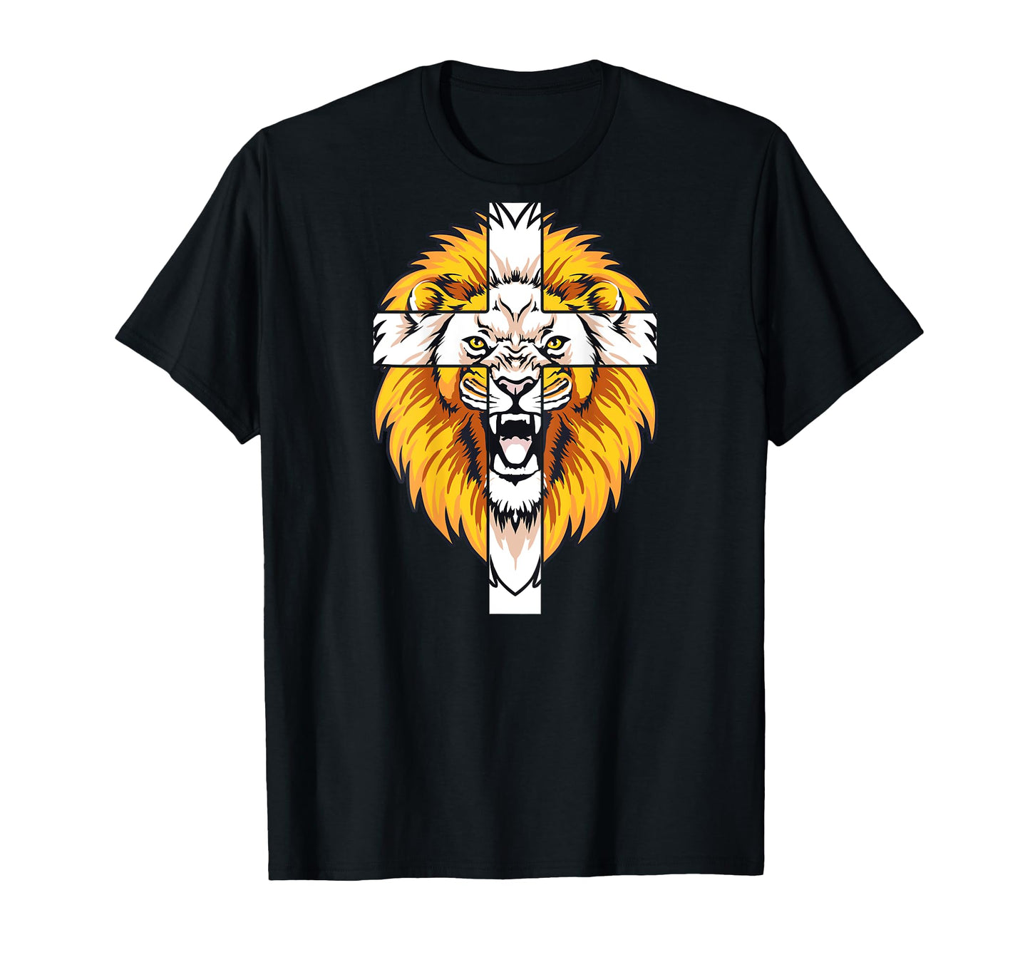 Lion This DAD Pray God Jesus Cross Christian Dad Art ON Back T-Shirt
