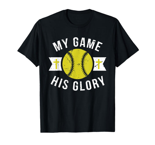 Inspirational Christian Messages Softball Graphic With Cross T-Shirt