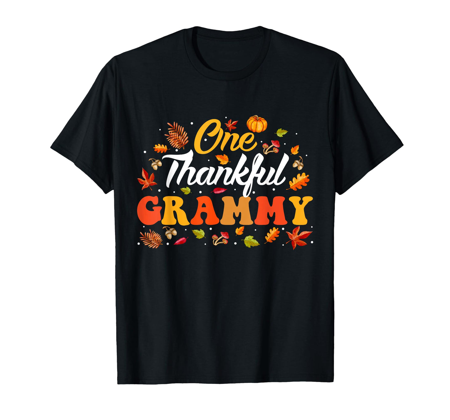 One Thankful Family Fall Thanksgiving Matching Women's Thanksgiving Turkey Autumn Leaves Fall T-Shirt