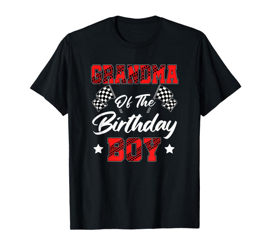 Race Car Grandma Of The Birthday Boy Racing Family Pit Crew T-Shirt