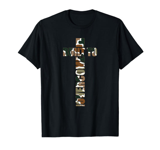 Built to Overcome Camo Christian Faith Gym Scripture Workout T-Shirt
