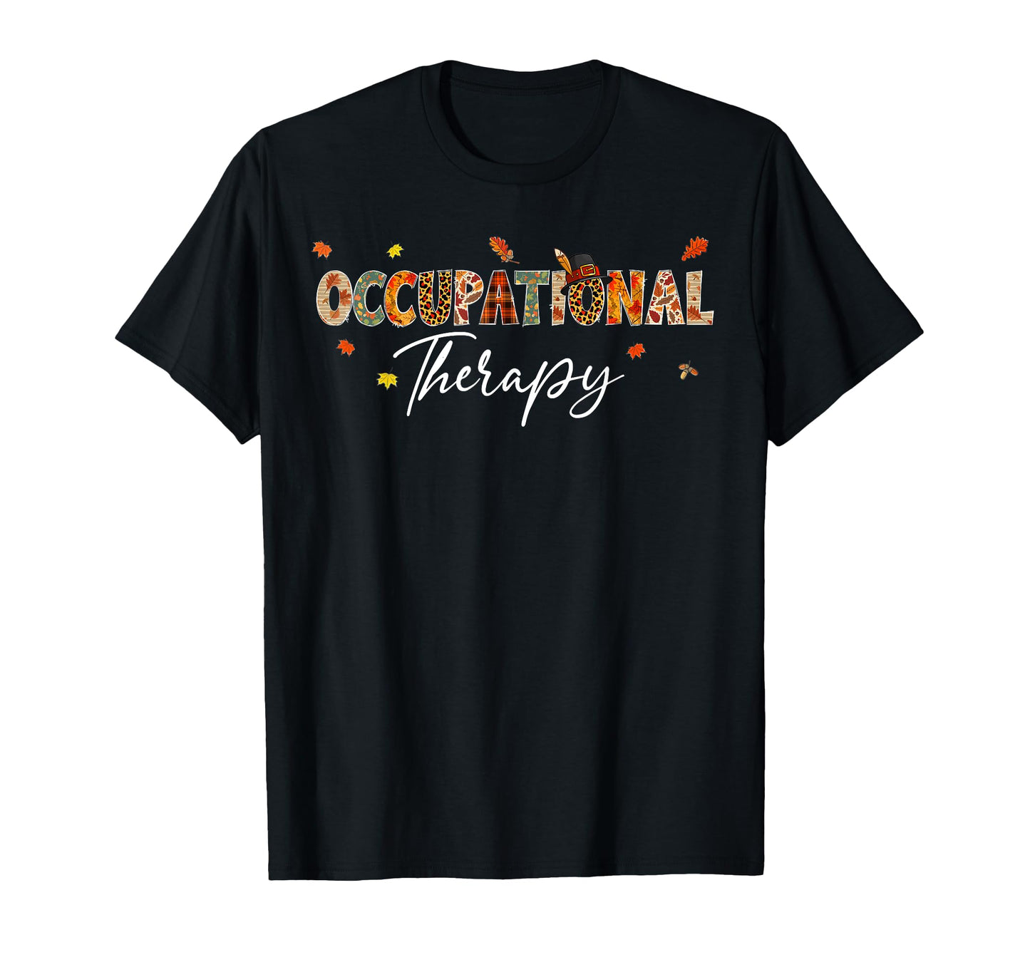 Funny Occupational Therapy Pumpkin Autumn Tree Fall Leaves T-Shirt