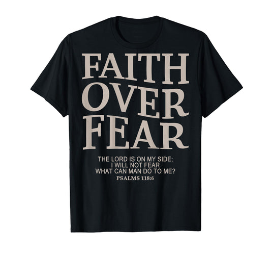 Girl Teen Faith Over Fear Cute Jesus Christian Women Dad Men T-Shirt