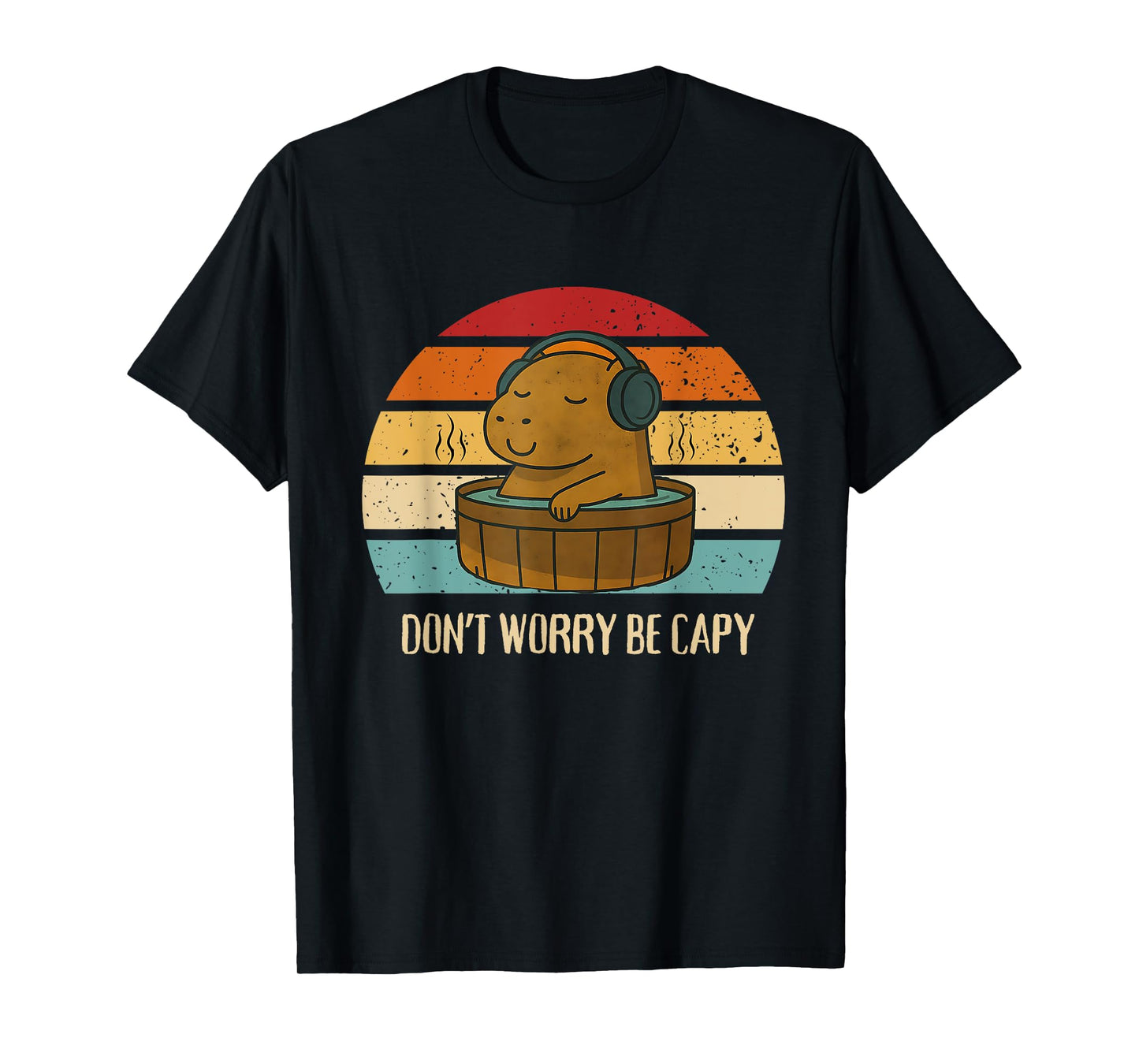 Retro Don't Worry Be Capy Vintage Capybara Kids Family T-Shirt