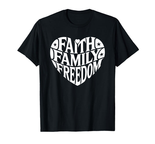 Faith Family Freedom Heart T-Shirt