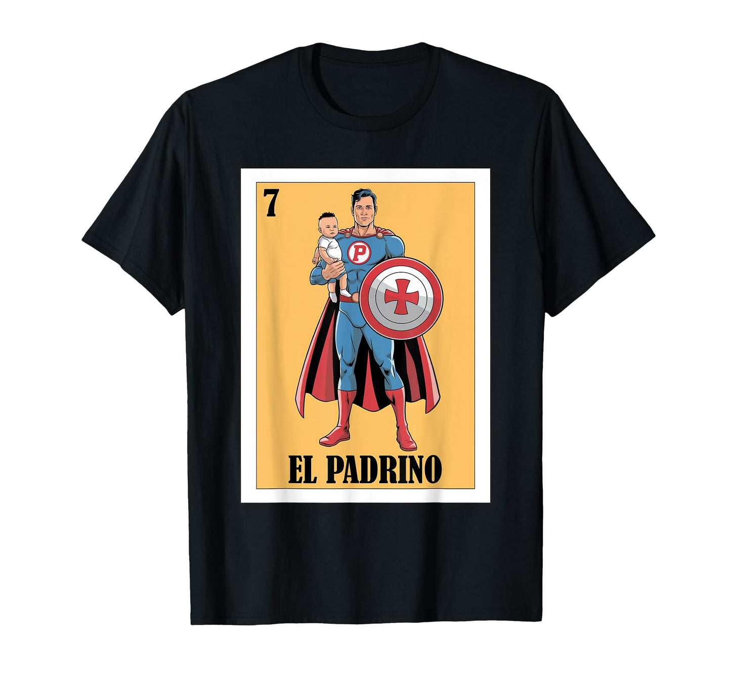 Funny Mexican Baptism Superhero Design - El Super Padrino T-Shirt