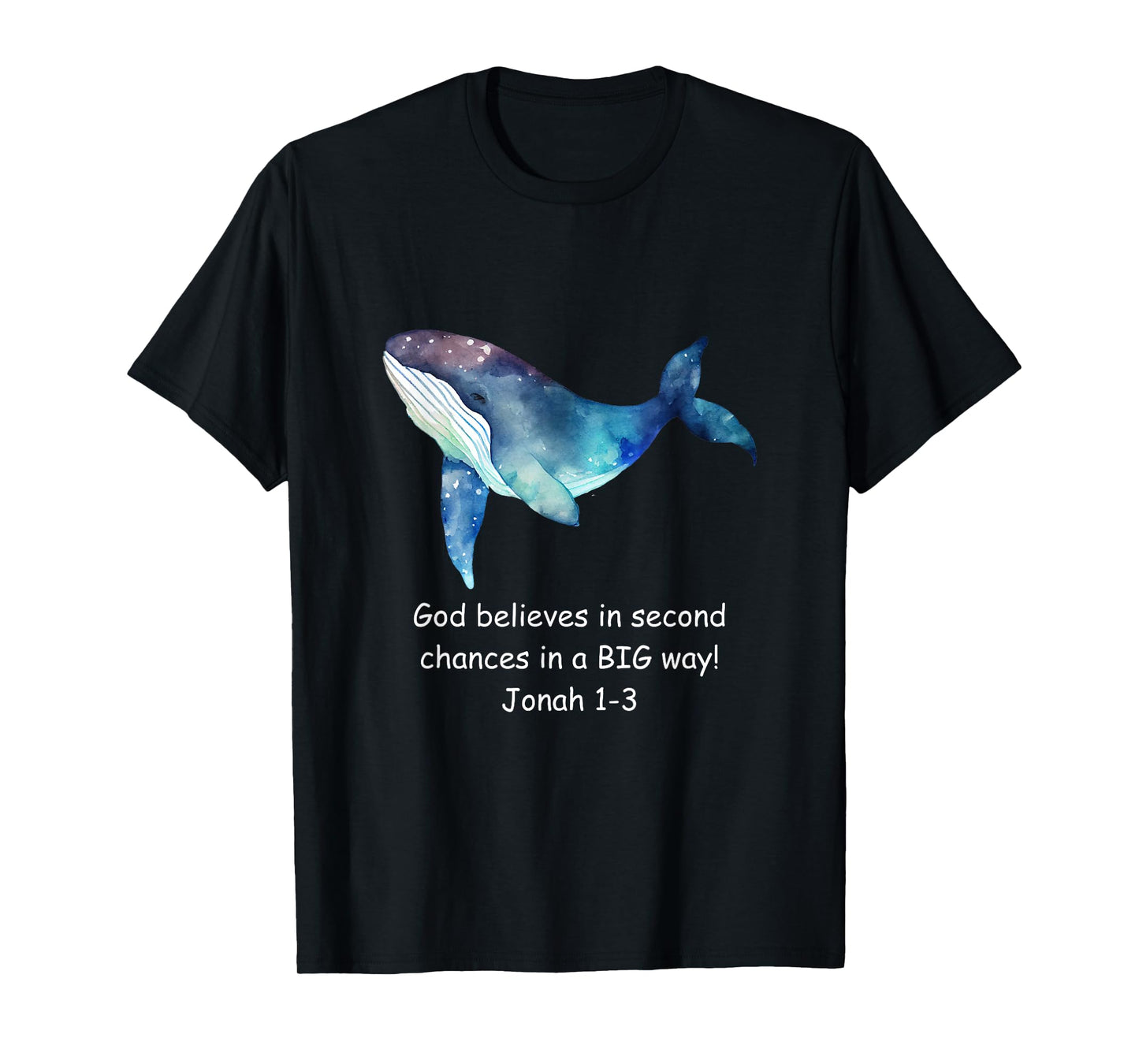 Bible Verse Jonah Whale Fish Christian Religious Motivating T-Shirt